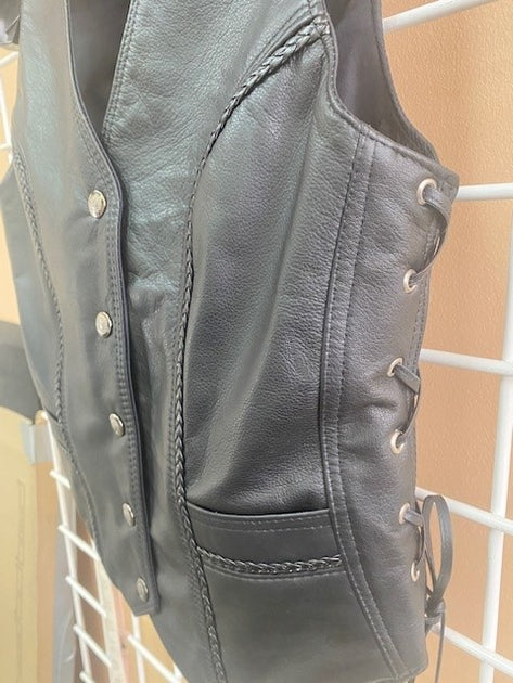 23116 Ladies Leather & Lace Vest – Bristol Leather
